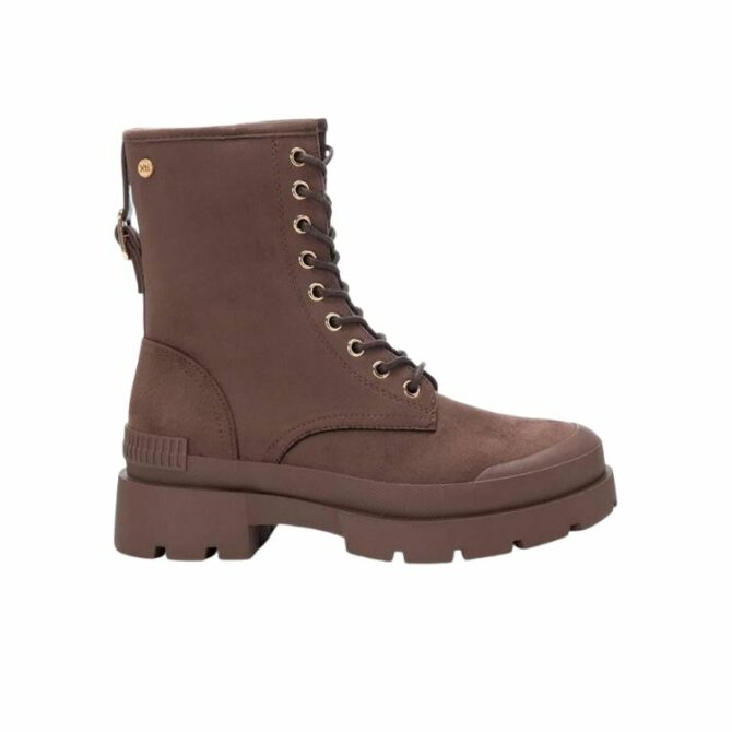 TAUPE MICROFIBER LADIES ANKLE BOOTS