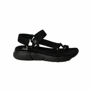 BLACK MICROFIBER LADIES SANDALS