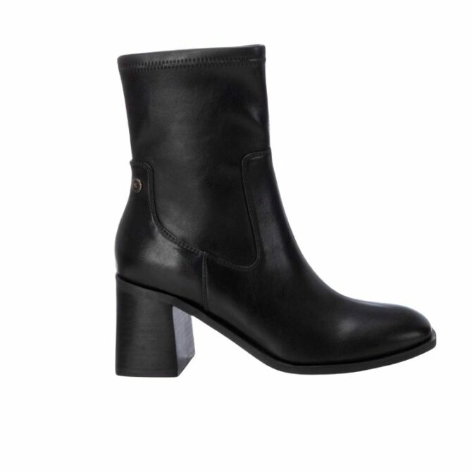BLACK PU LADIES ANKLE BOOTS