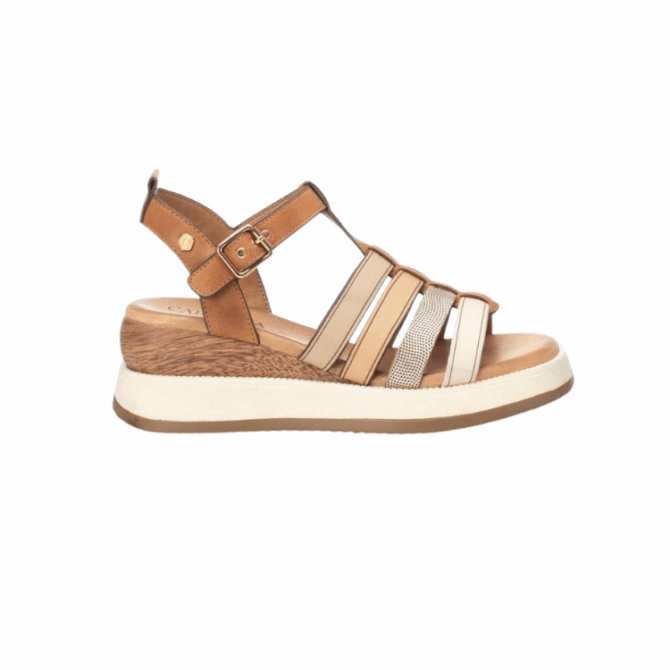 CAMEL LEATHER LADIES SANDALS