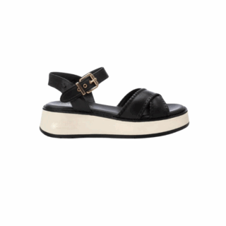BLACK LEATHER LADIES SANDALS