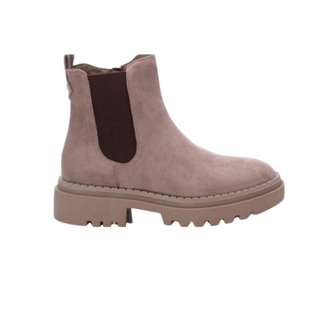 TAUPE MICROFIBER LADIES ANKLE BOOTS