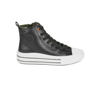 BLACK PU LADIES ANKLE BOOTS