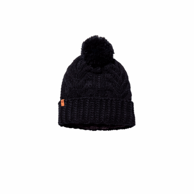 Cable Premium Pom BeanieBlack