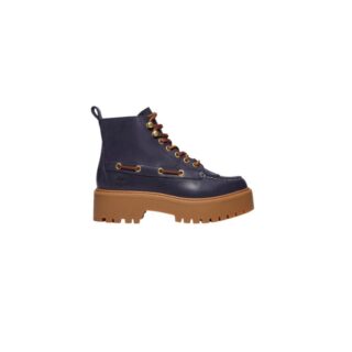 Stone Street Platform Kiltie Boot for Women in Dark Blue