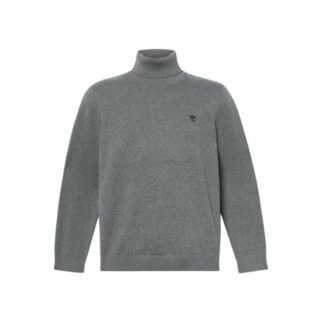 Williams River Turtle Neck Cotton Jumper for Men in Dark Grey