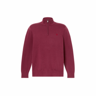 WILLIAMS RIVER Cotton YD 1/4 Zip Sweater Burgundy