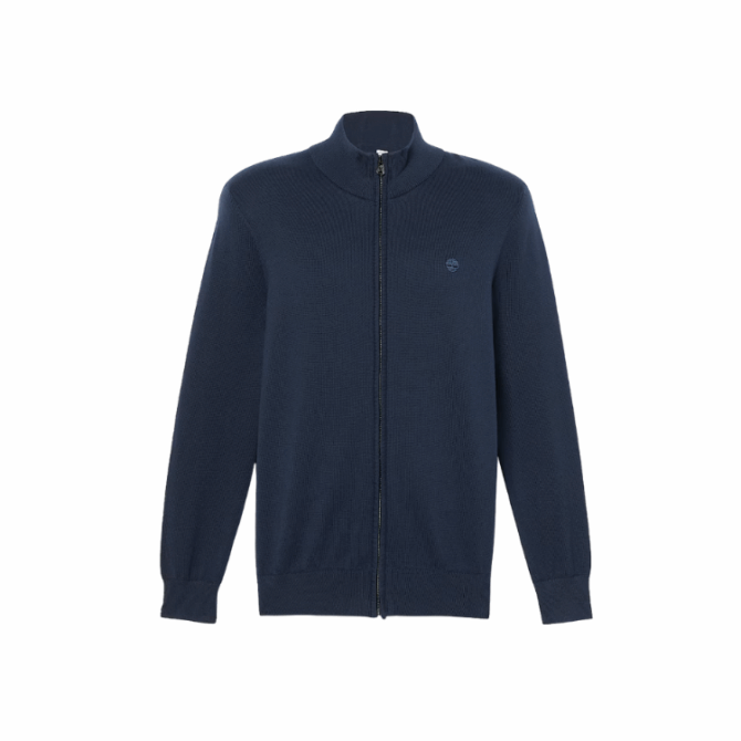 SweaterCotton YD Full Zip SweaterDark Sapphire-Dark Denim