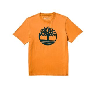 Kennebec River Tree Logo Short-Sleeve T-Shirt for Men in Yellow
