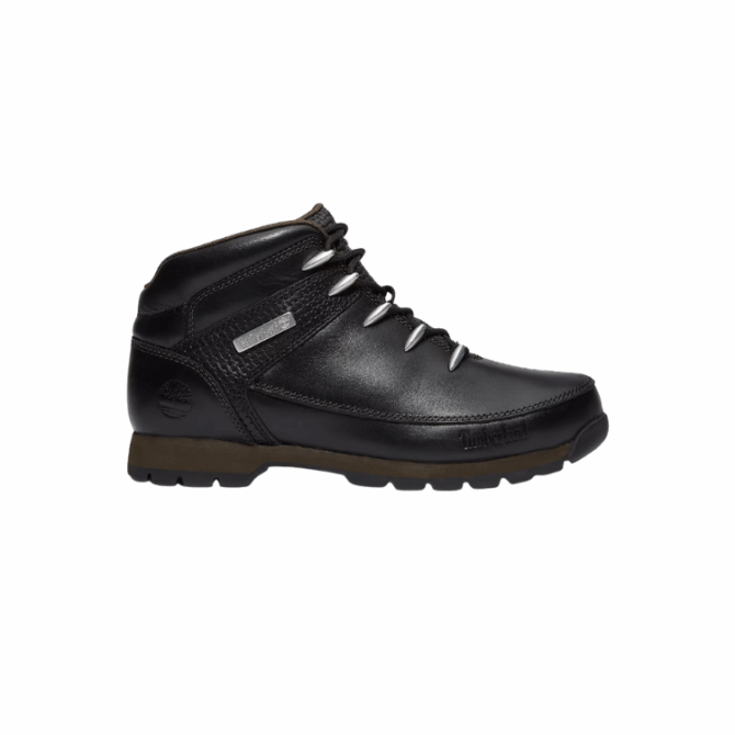 EURO SPRINT MID LACE UP BOOT BLACK F GRAIN W DK BROWN