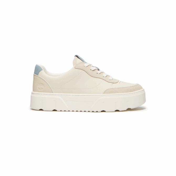 Laurel Court Lace Up Trainer for Women in Beige/Light Blue