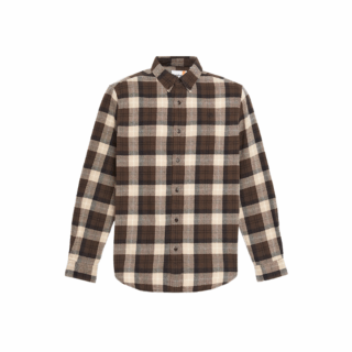 Midweight Flannel Check Shirt Chocolate Brown YD