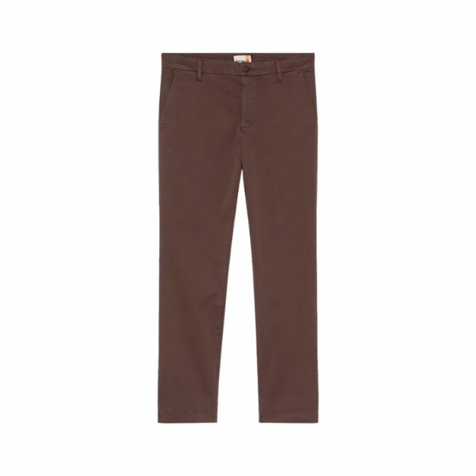 CLAREMONT Garment Dyed Chino Pant Chocolate Brown