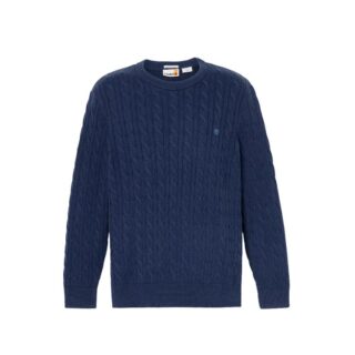 Williams River Crewneck Cable-knit Jumper for Men in Dark Blue