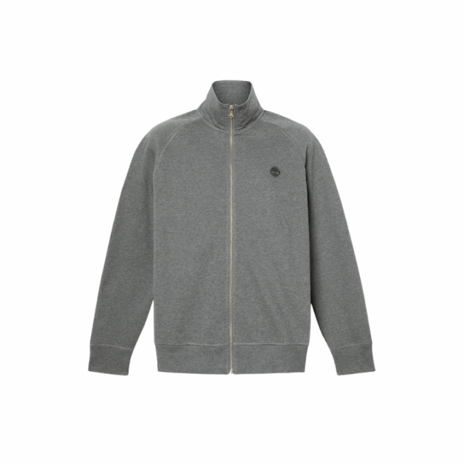 EXETER RIVER Brushed Back Full Zip Funnel neck Dark Grey Heather