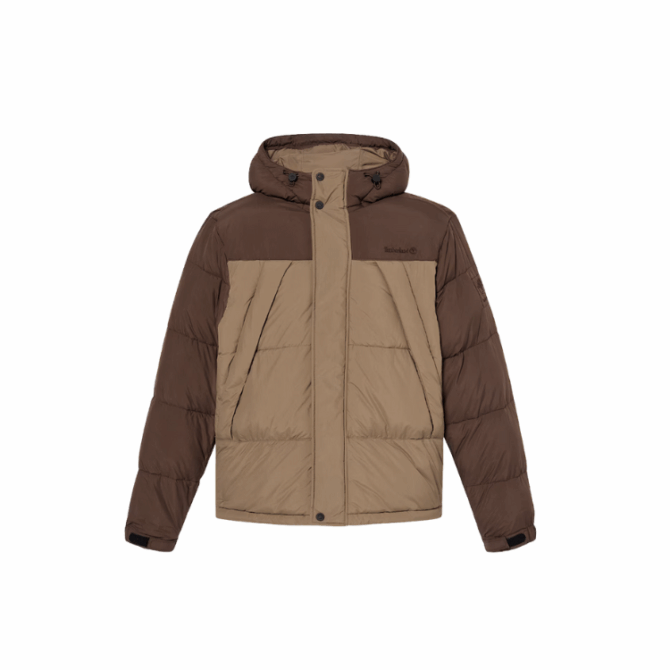 Durable Water Repellent Puffer Jacket Chocolate Brown-Chocolate Chip