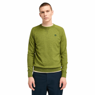 Cotton Raglan Sleeve CrewNeck SweaterBlack Frest-Green Heather