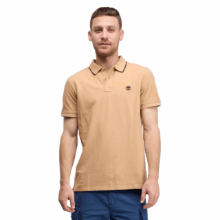 PoloPrinted Neck Short Sleeve PoloLight Wheat Boot